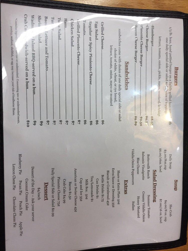 Menu at Stono Market and Tomato Shed Cafe, Johns Island