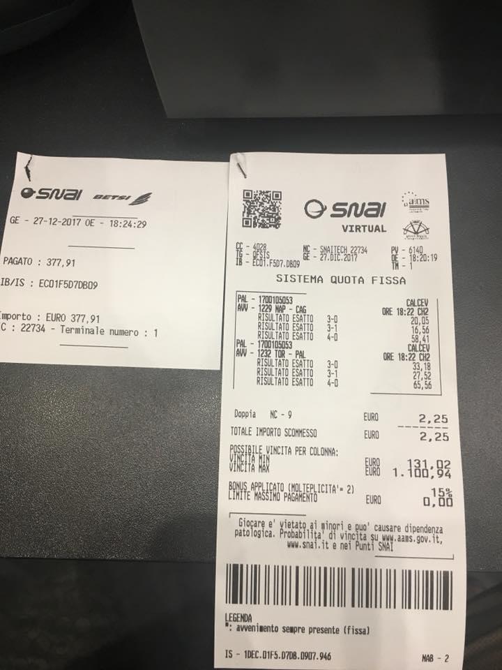 Menu di Bar Il Ritrovo Centro Scommesse 