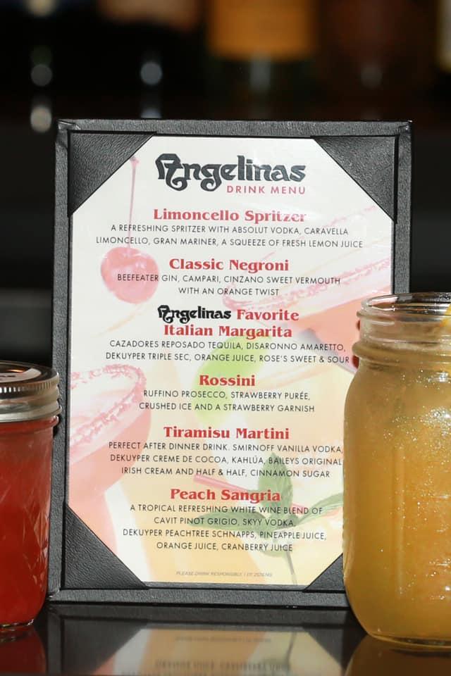 Menu at Angelina's Spaghetti House restaurant, Stockton