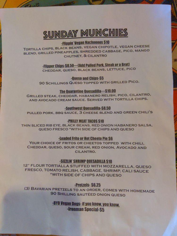 Menu at Flippers Tavern pub & bar, Lubbock