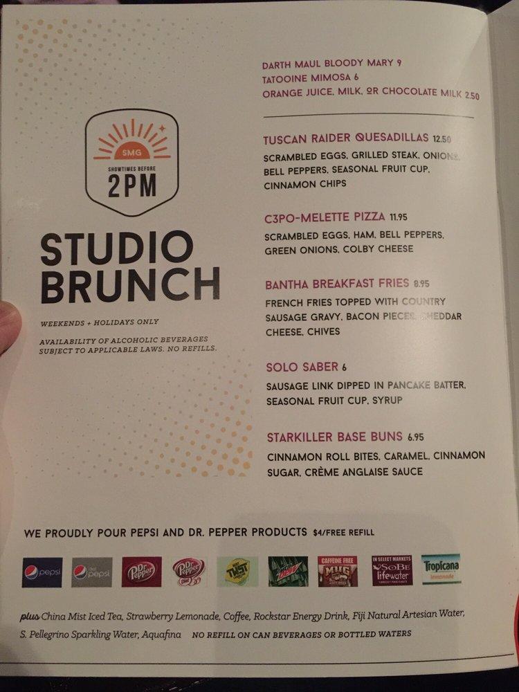 Menu at Studio Movie Grill pub & bar, Rocklin