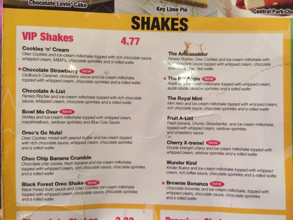 Menu at Tinseltown Birmingham restaurant, Birmingham