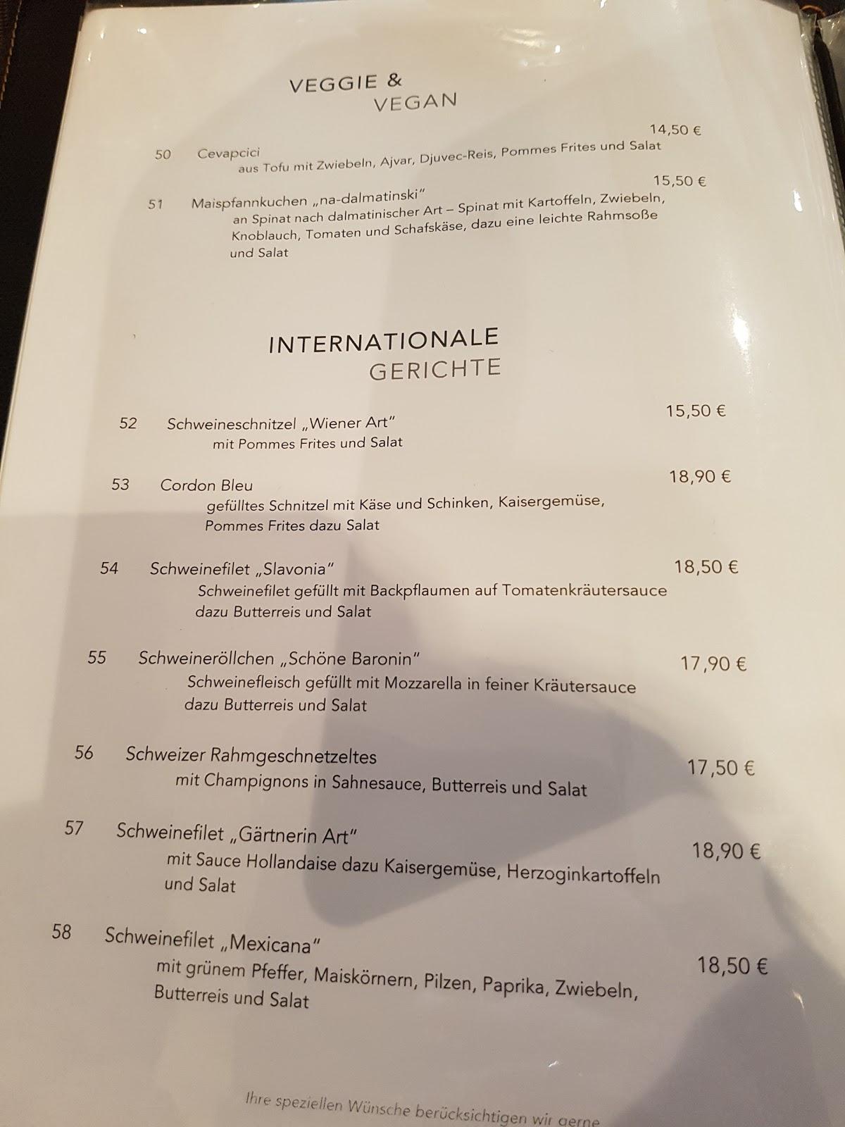 Speisekarte von Restaurant Tonci, Minden