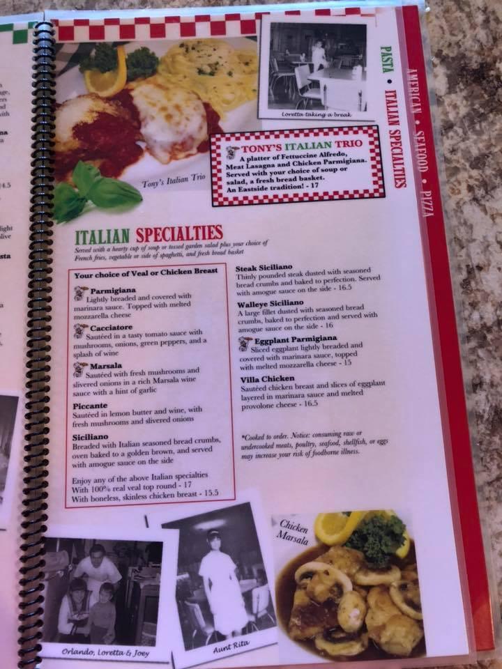 Menu at Villa Restaurant and Pizzeria, Eastpointe