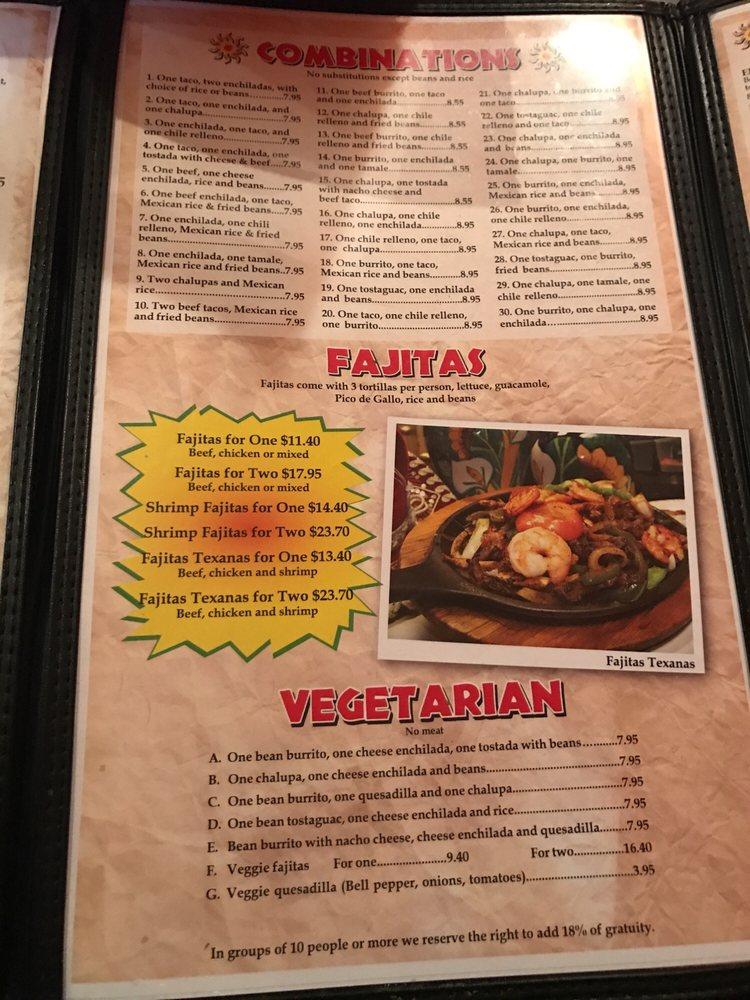 Menu at El Cotija Mexican restaurant, Warner Robins, 109 Margie Dr