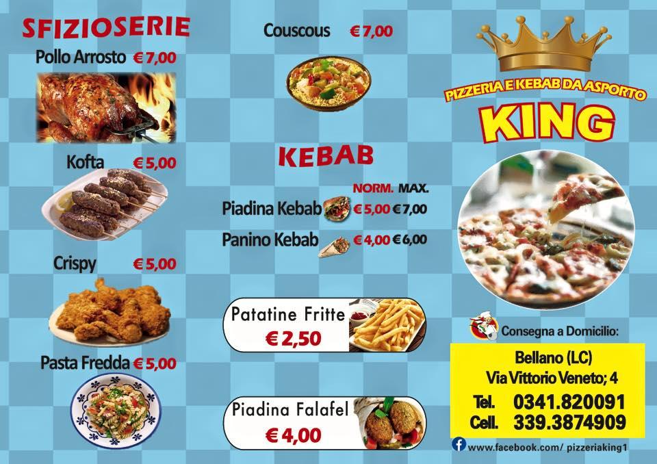 Menu at Pizzeria king1, Bellano
