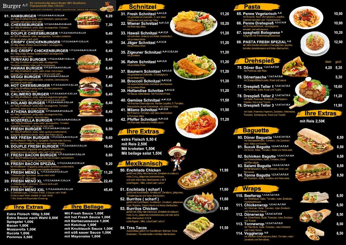 Menu at Snapfood & Burger restaurant, Kassel