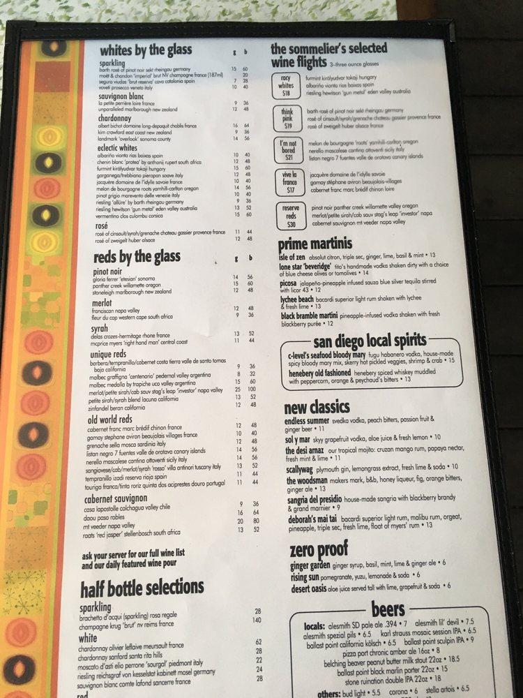 Menu at Island Prime steakhouse, San Diego, 880 Harbor Island Dr