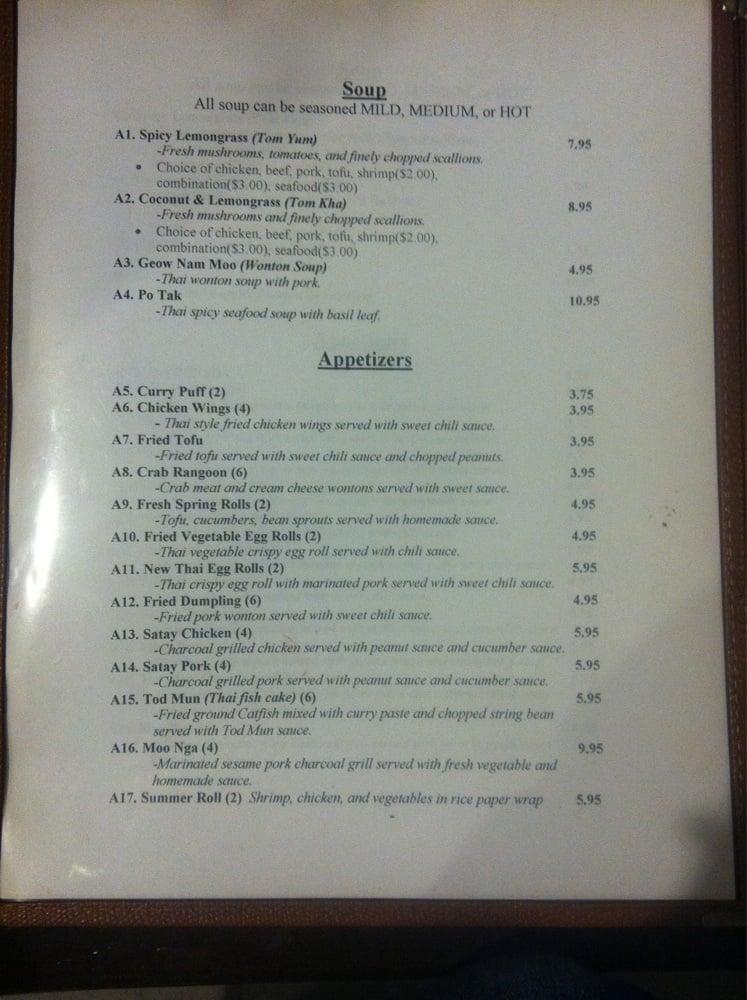 Menu at J's Noodles & New Thai restaurant, Denver