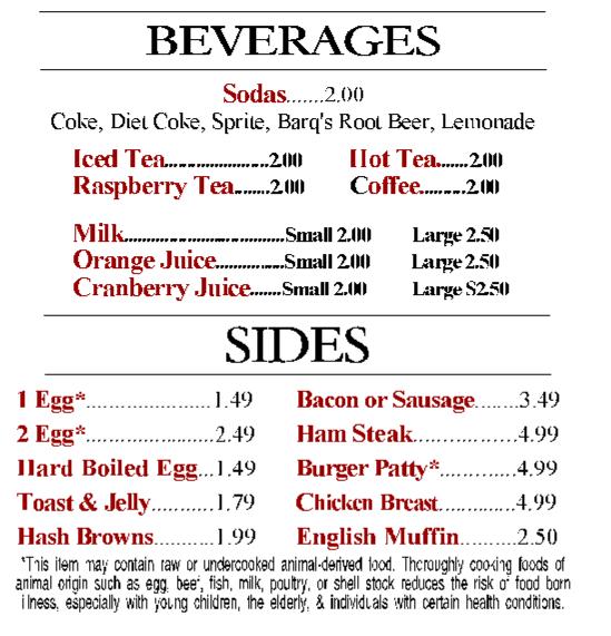 Menu at Rum Runner Lounge Wed. pub & bar, Las Vegas, E Tropicana Ave 7