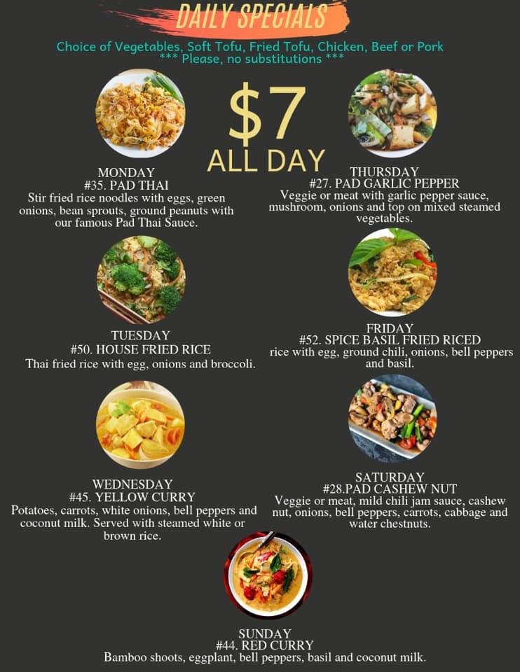 Menu at 9 Thai Restaurant, Klamath Falls