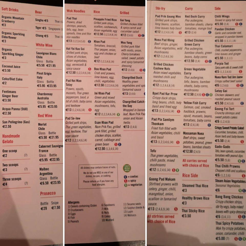 Menu at Khao Asian Street Food restaurant, Mallow