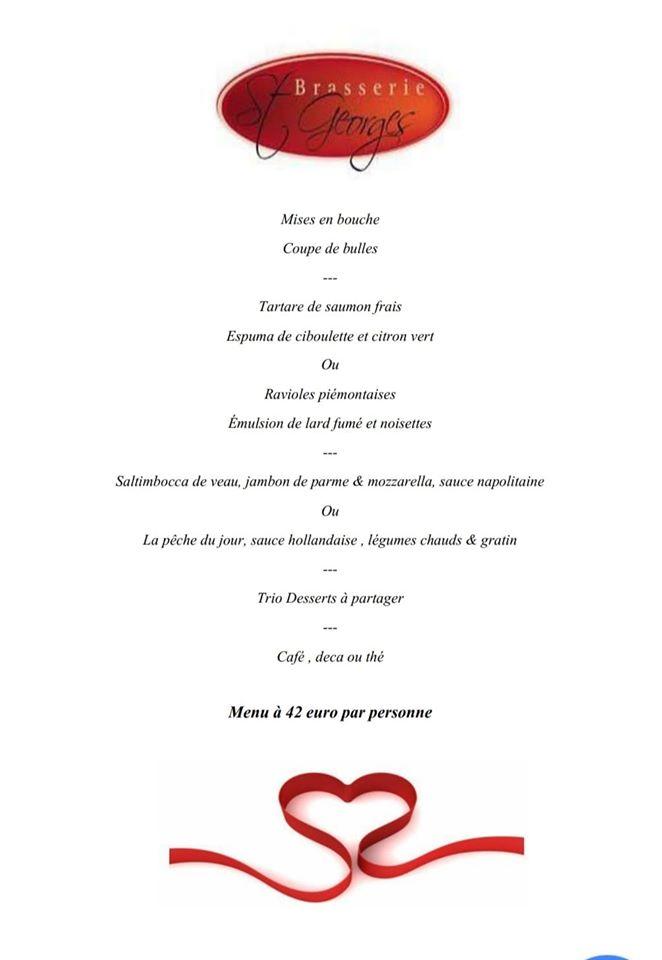 Menu at Brasserie St Limbourg