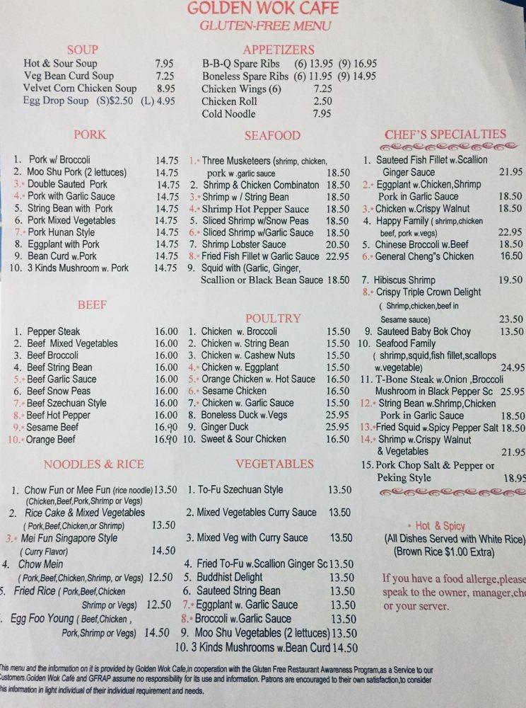 Menu at Golden Wok Cafe, Ardsley