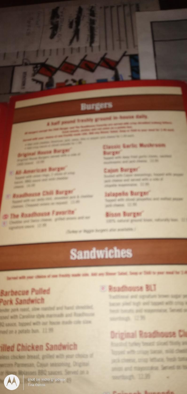Menu at Original Roadhouse Grill steakhouse, Gresham