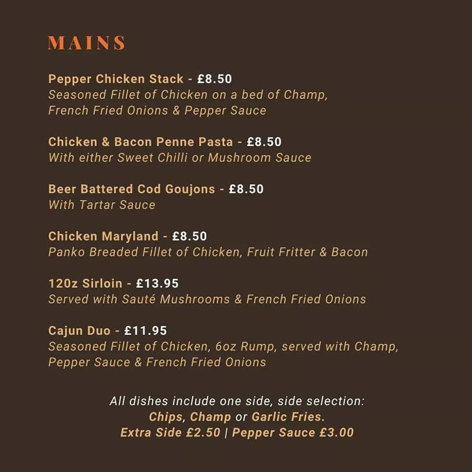 Menu at Derg Arms pub & bar, Castlederg