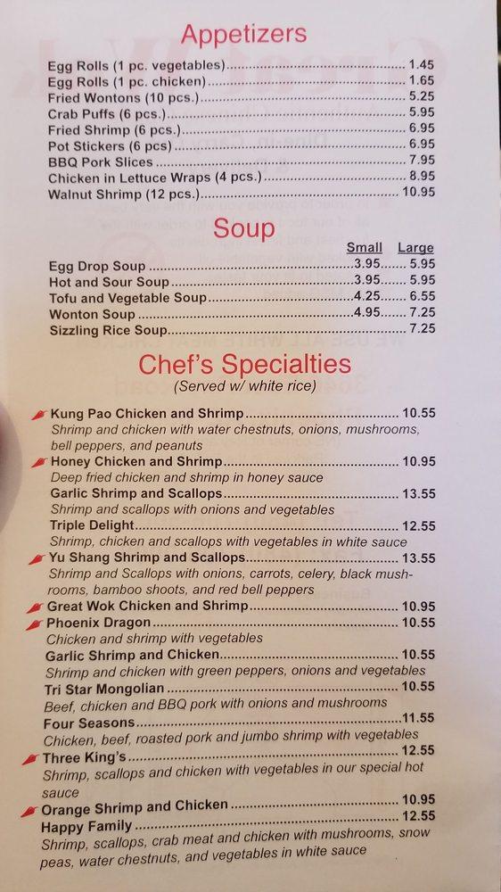 Menu at Great Wok restaurant, Phoenix, E Ray Rd #12