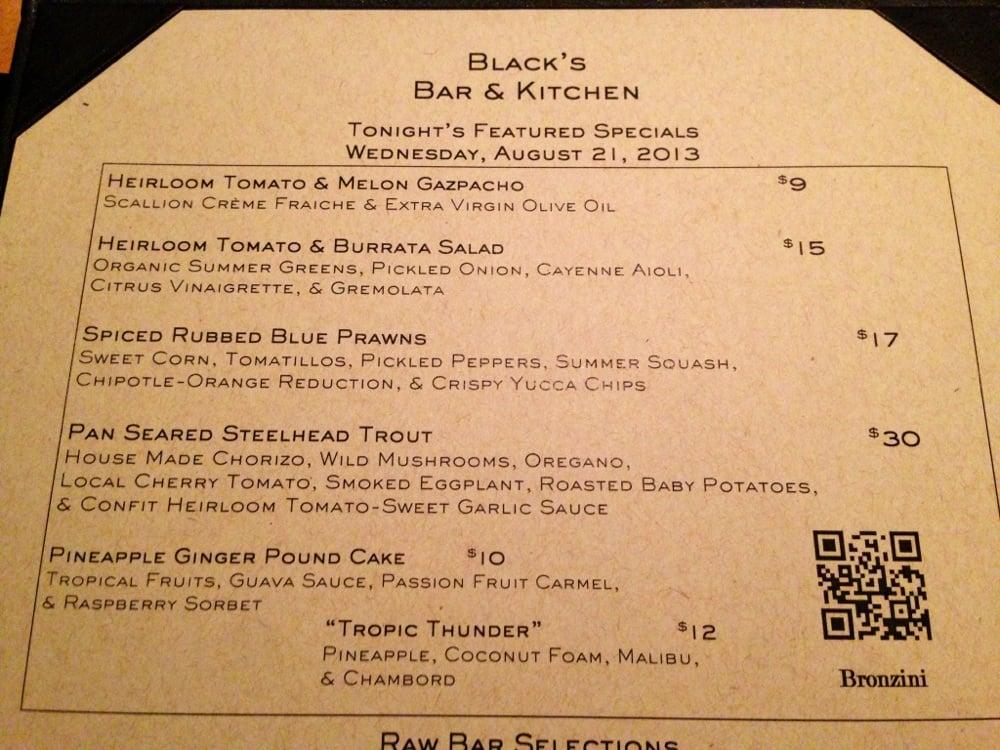 black's bar and kitchen bethesda menu
