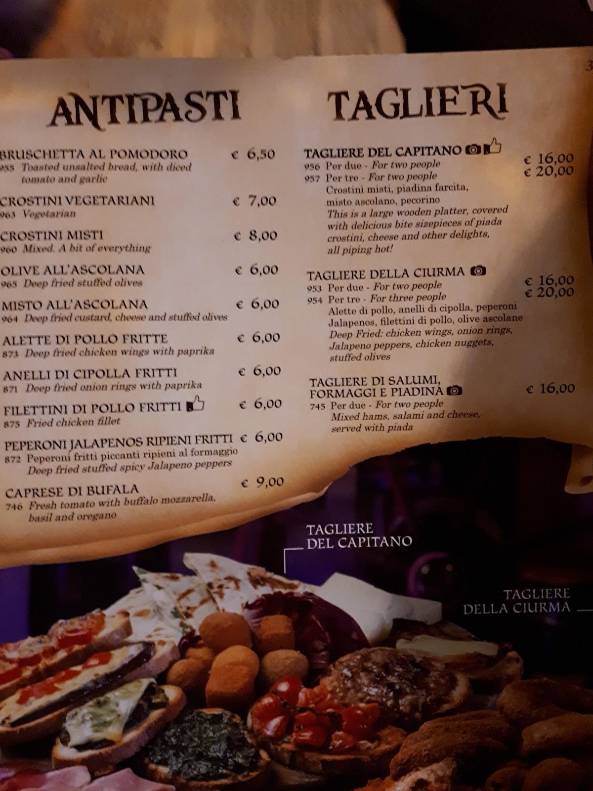 Menu da Bounty Rimini pizzeria, Rimini, Via la Strada 6 Lungomare di Rimini