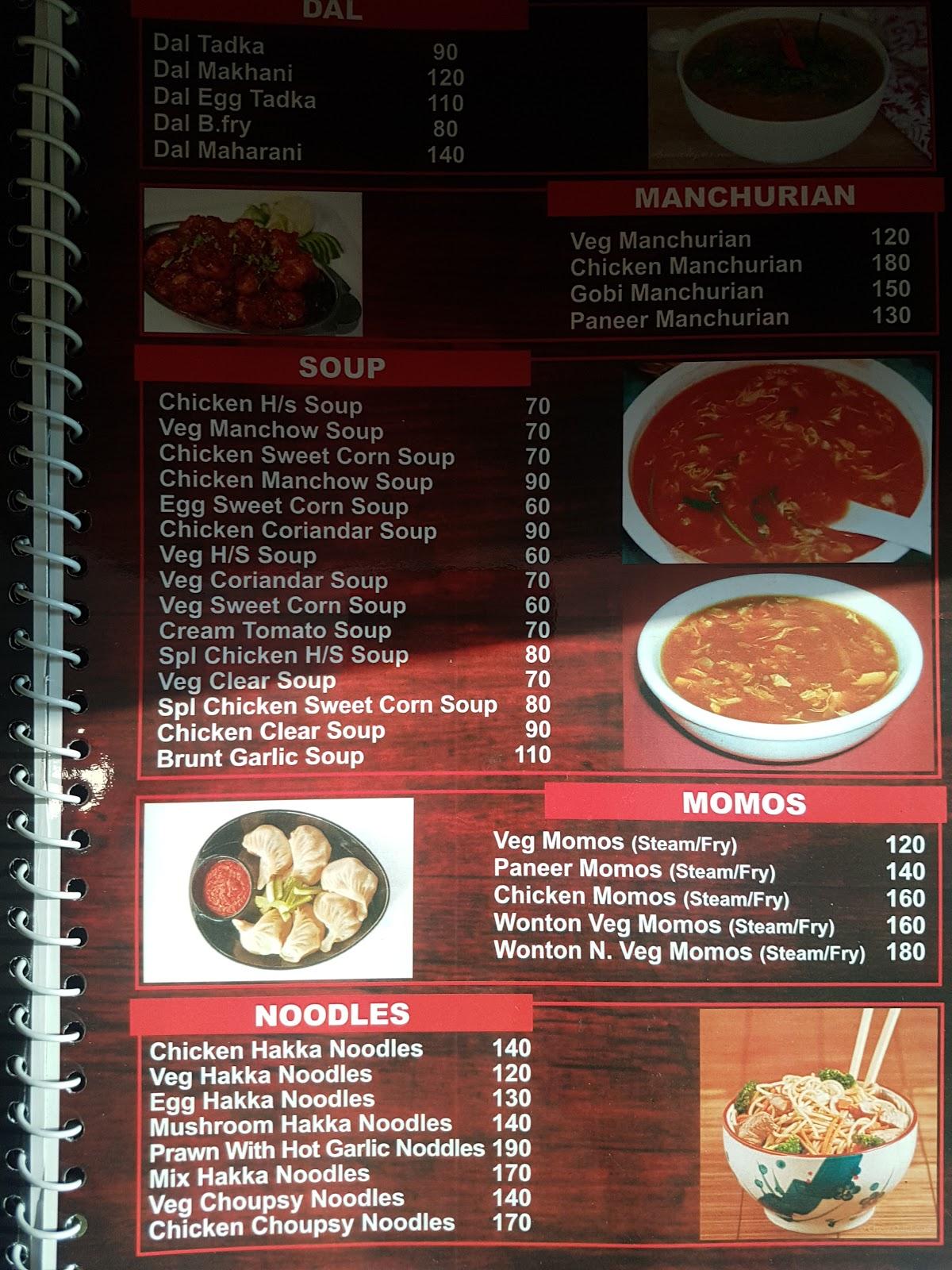 Menu at The Bawarchi (sakchi branch), Jamshedpur, Delhi Darbar Road