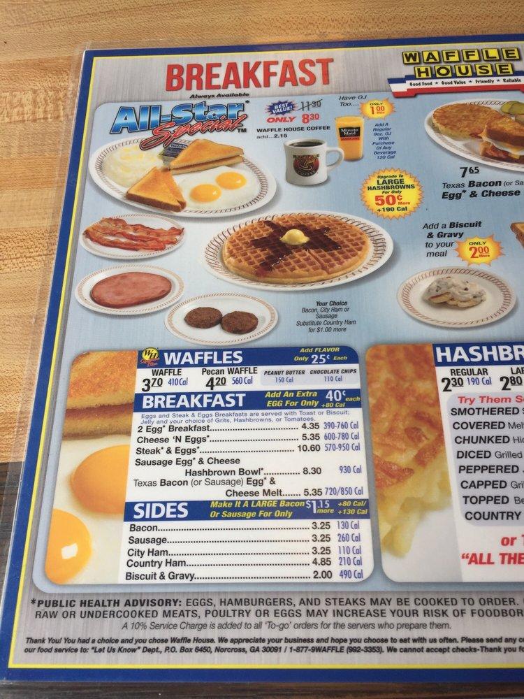 Menu at Waffle House #521 restaurant, Fort Collins, E Mulberry St