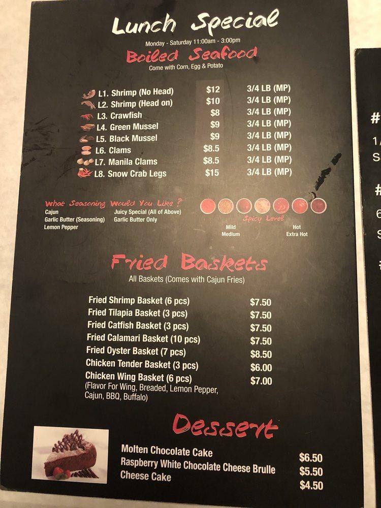 Menu at Seafood Island pub & bar, Oklahoma City