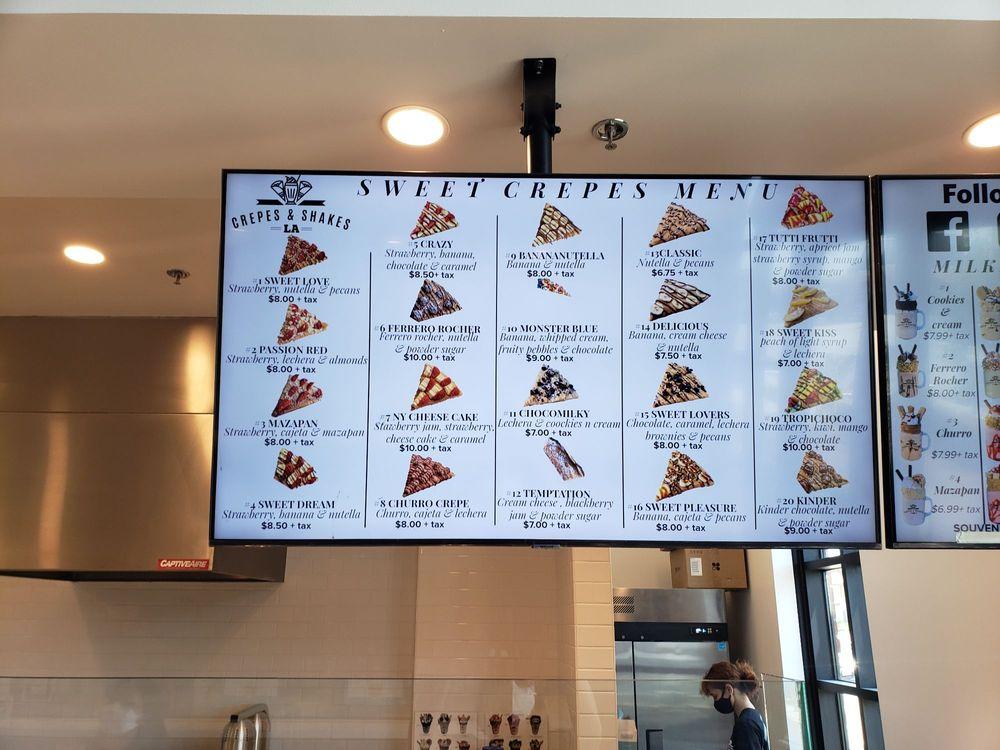 Menu at Crepes n shakes LA, Bell Gardens