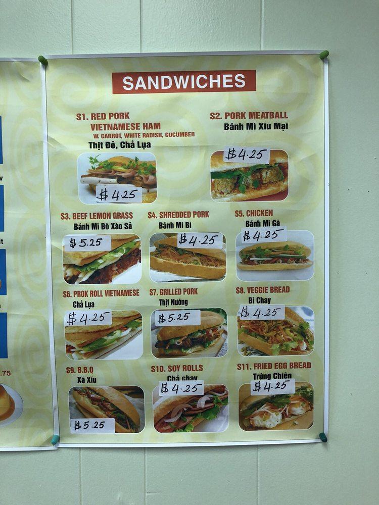 Menu at Yen's Sandwiches restaurant, South Charleston