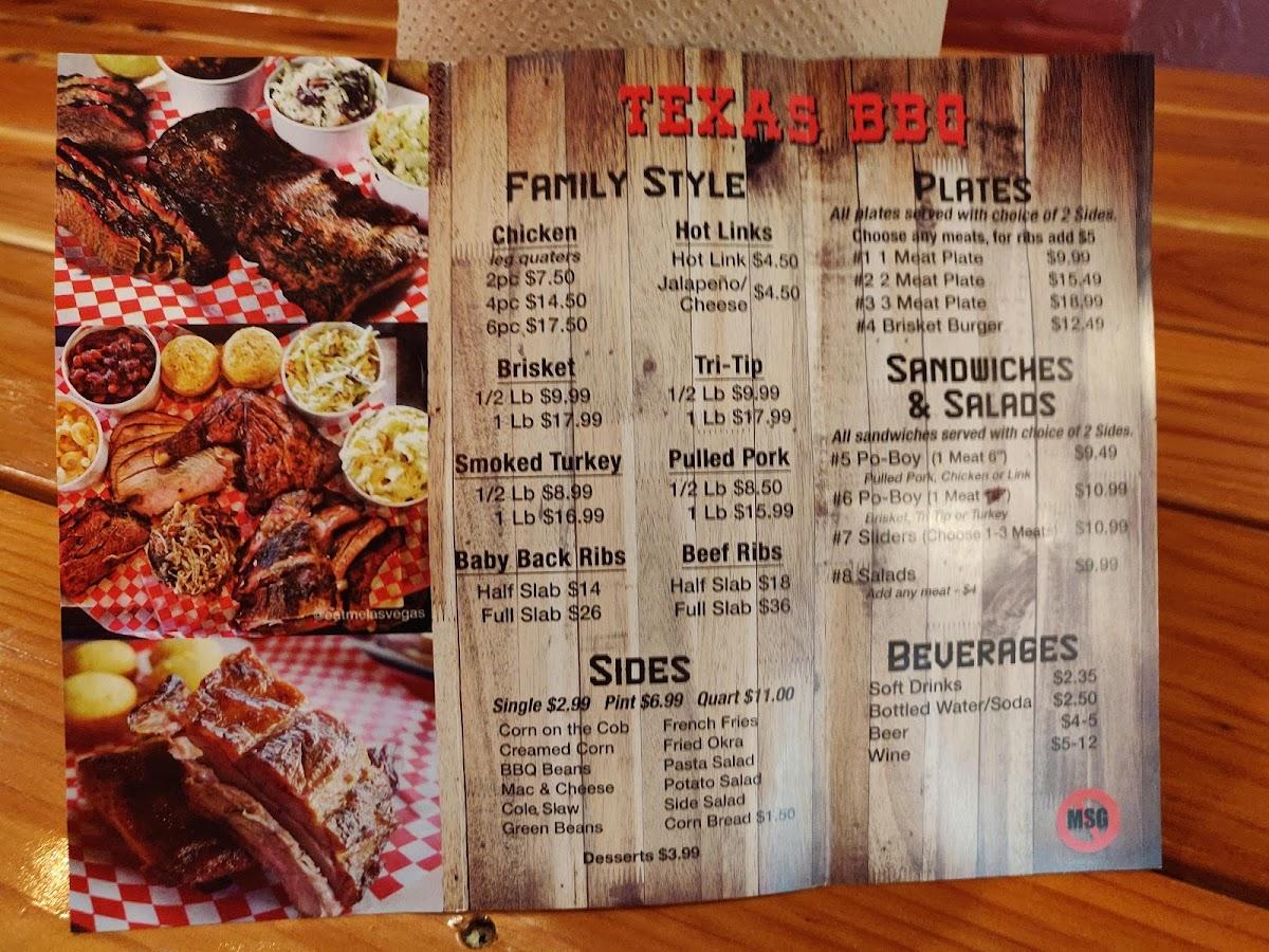 Menu At Big B's Texas BBQ, Las Vegas, S Fort Apache Rd Suite 112