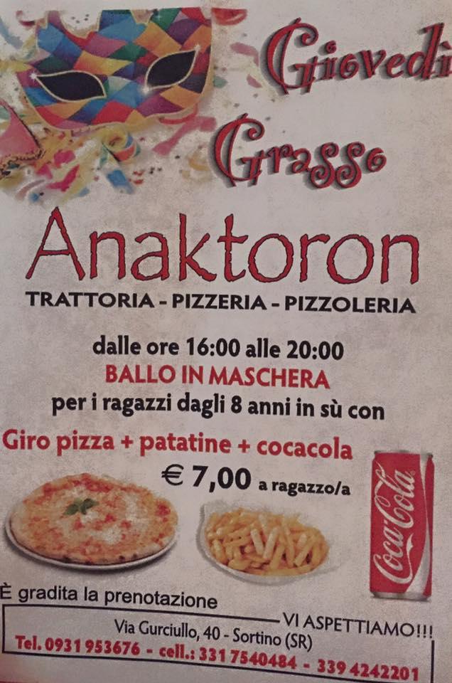 Menu di Anaktoron Trattoria Pizzeria 