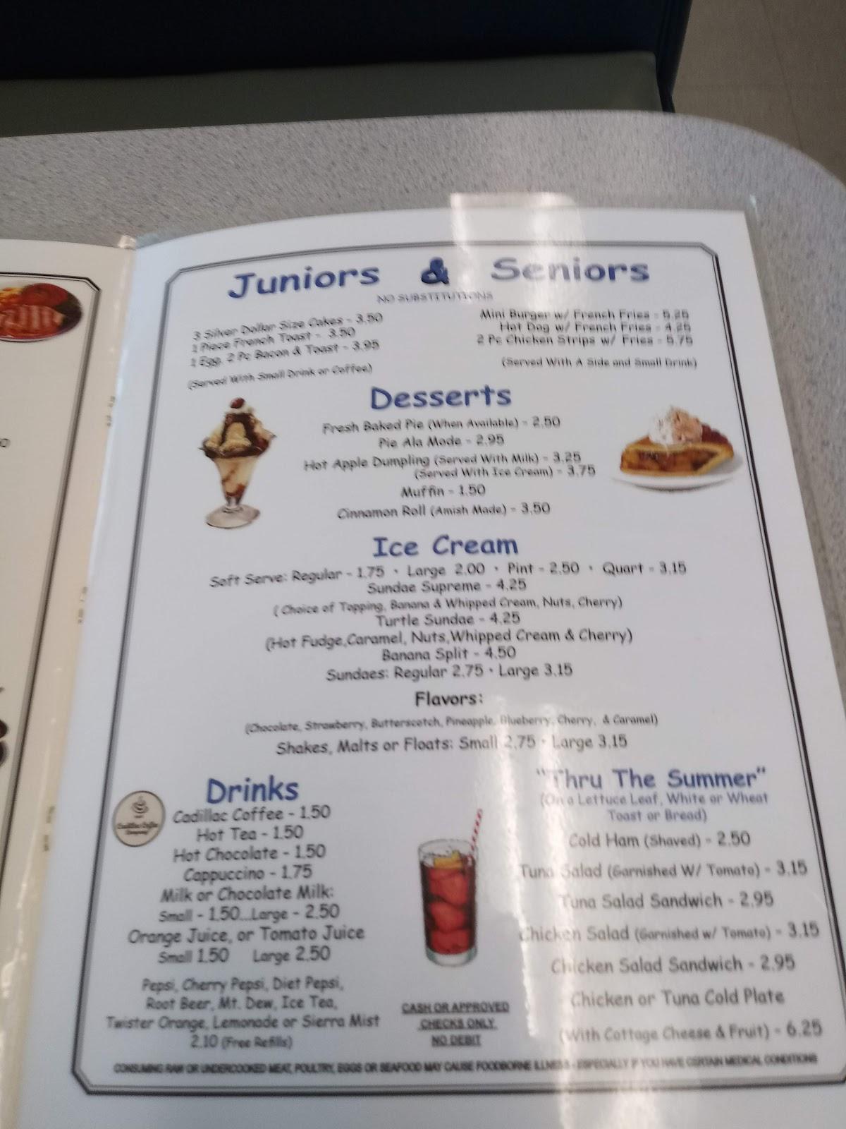 Menu at Dari Point fast food, Ligonier