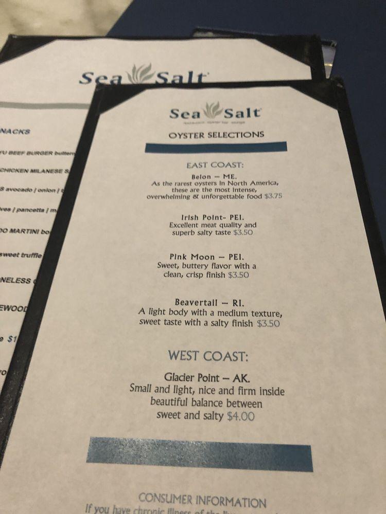 Menu at Sea Salt restaurant, Naples, 3rd St S