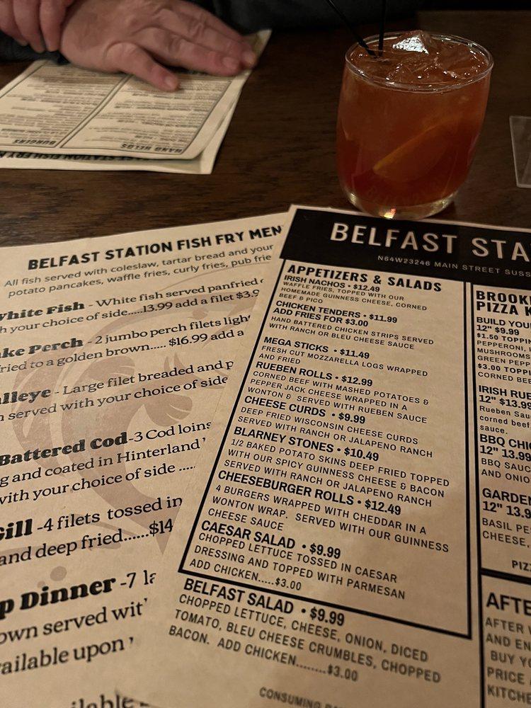 Menu at Belfast Station Northwoods Irish Pub & Grill, Sussex