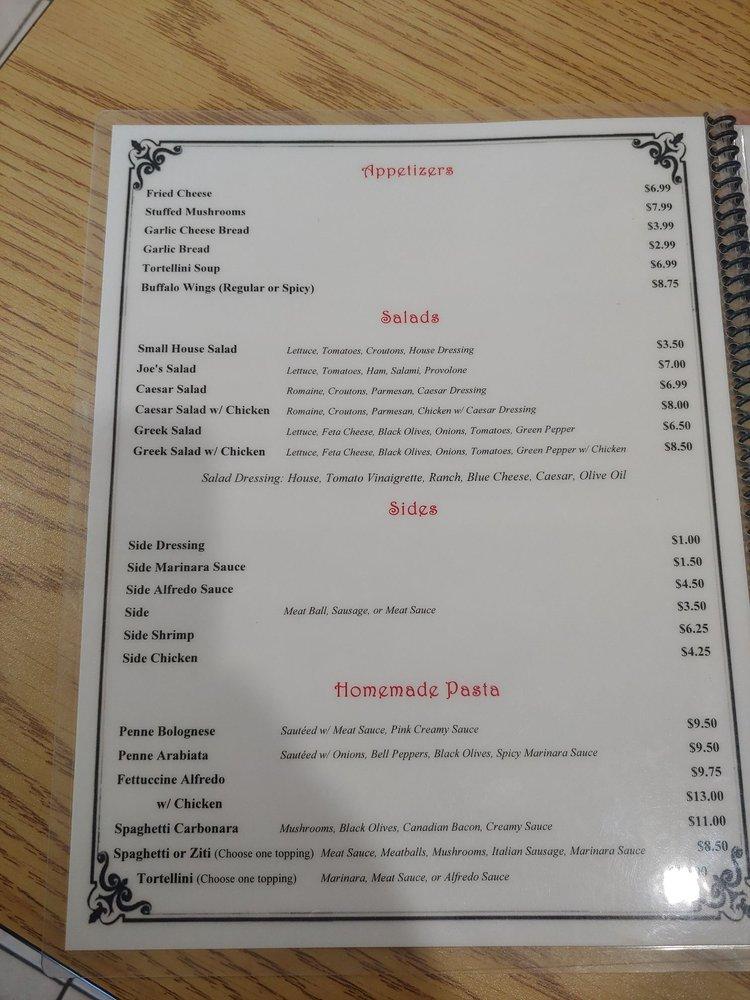 Menu at Joe's Pizza & Pasta pizzeria, Hereford