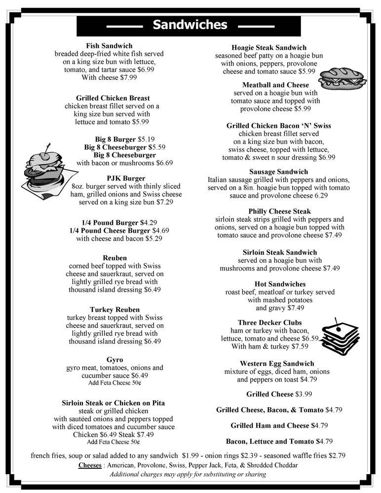 Menu at Brookfield Family Diner restaurant, Brookfield Center