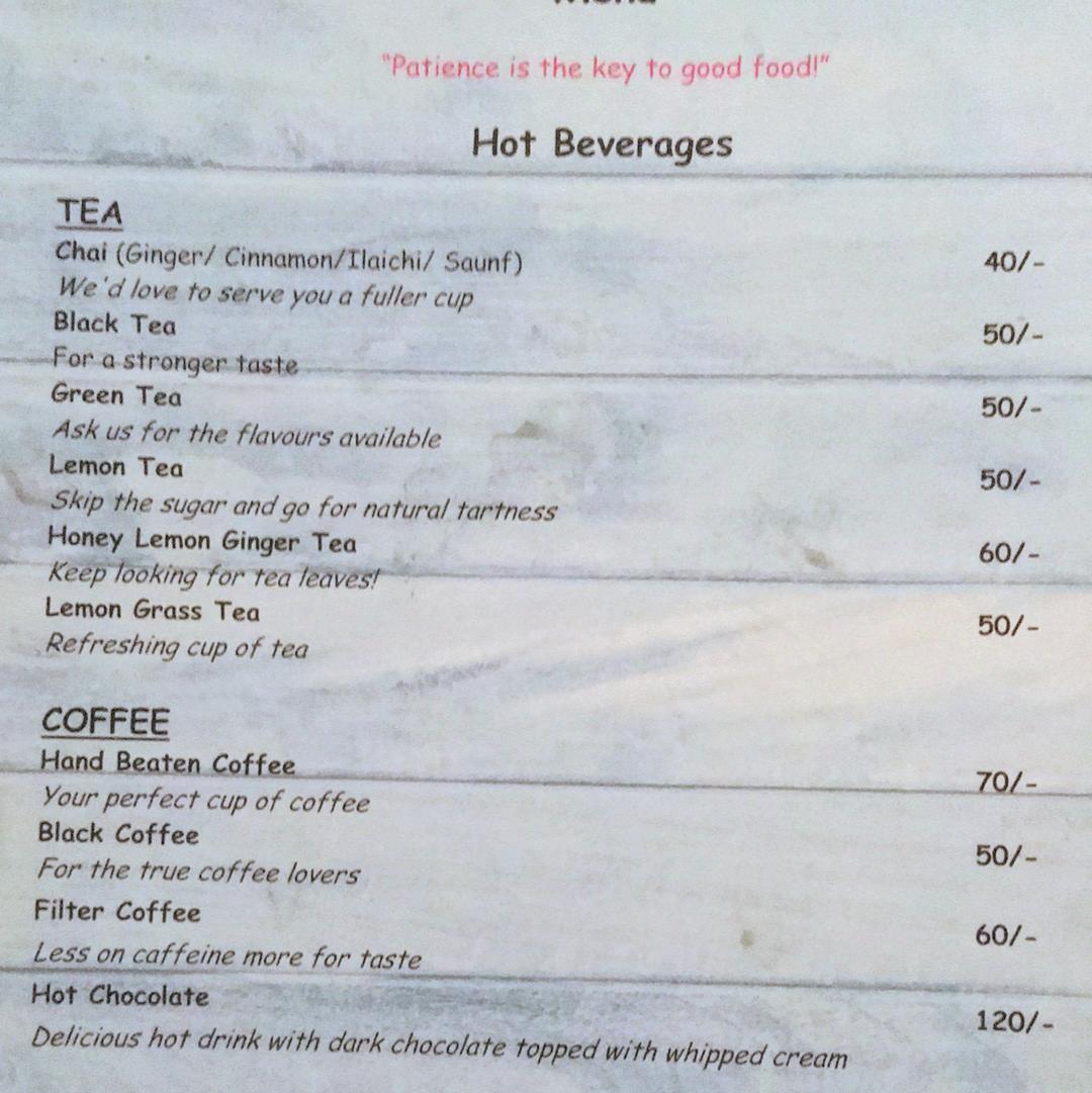 Cafe Miss-managed menu