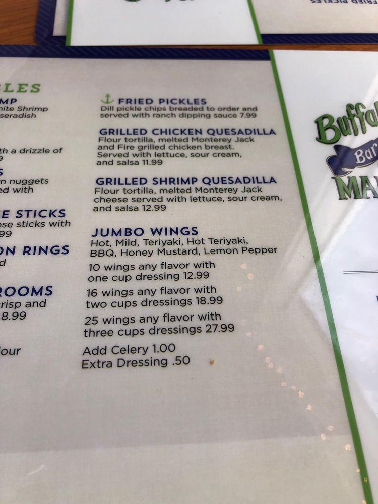 Menu at Buffalo Creek Bar & Grill, USA, 850 Marina Way