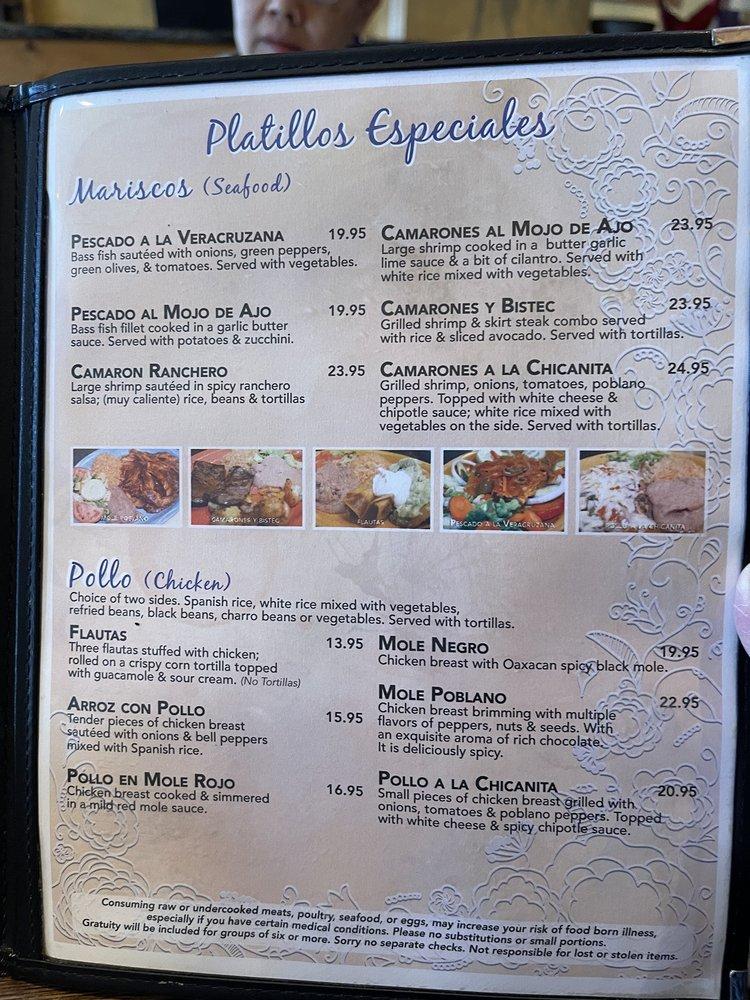Menu at Javier's Sabor Mexicano & Agave Bar, Arlington Heights