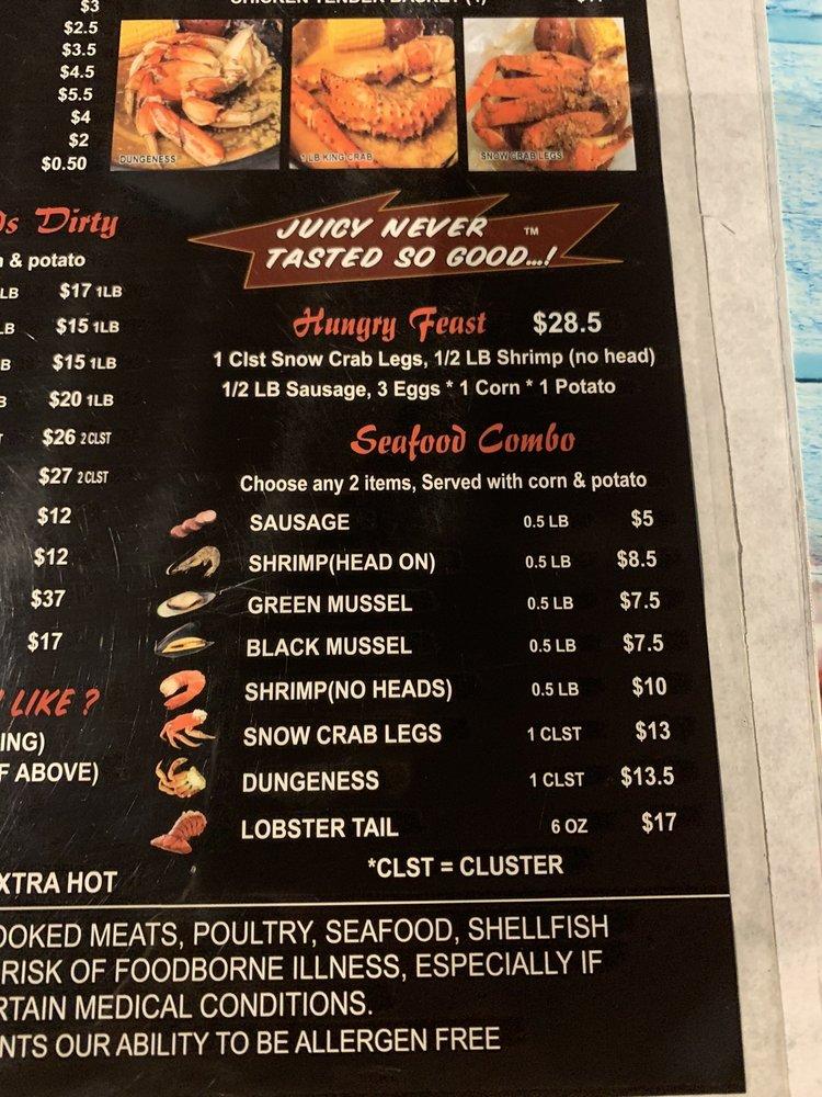 Menu at The Juicy Crab restaurant, Charlotte