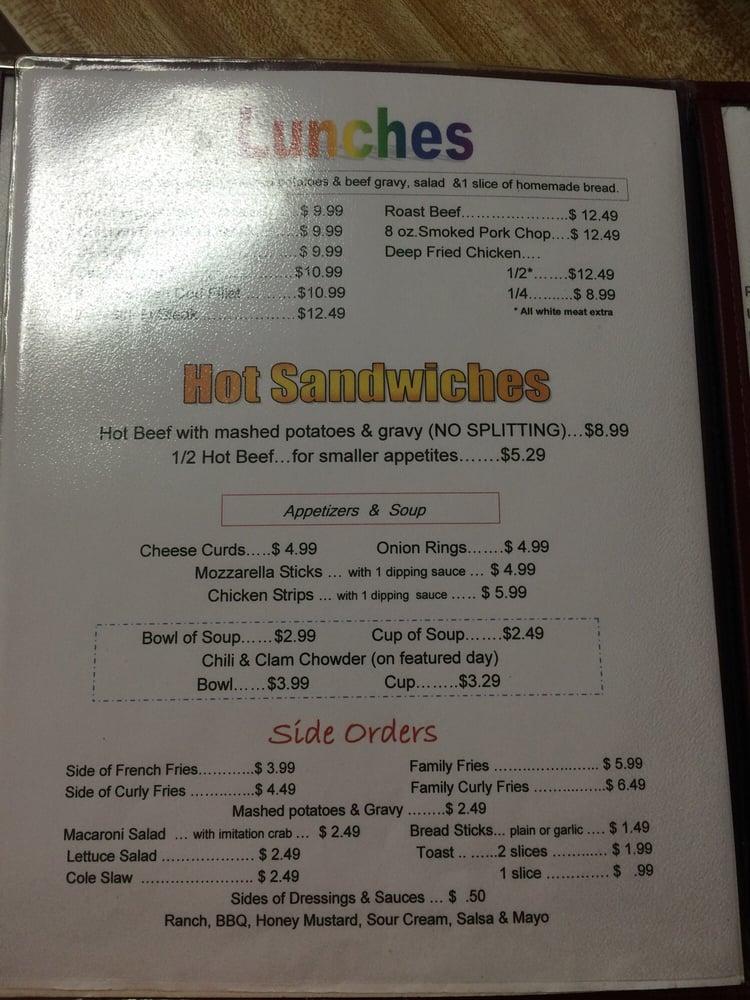Menu at Don's Cafe, Morris