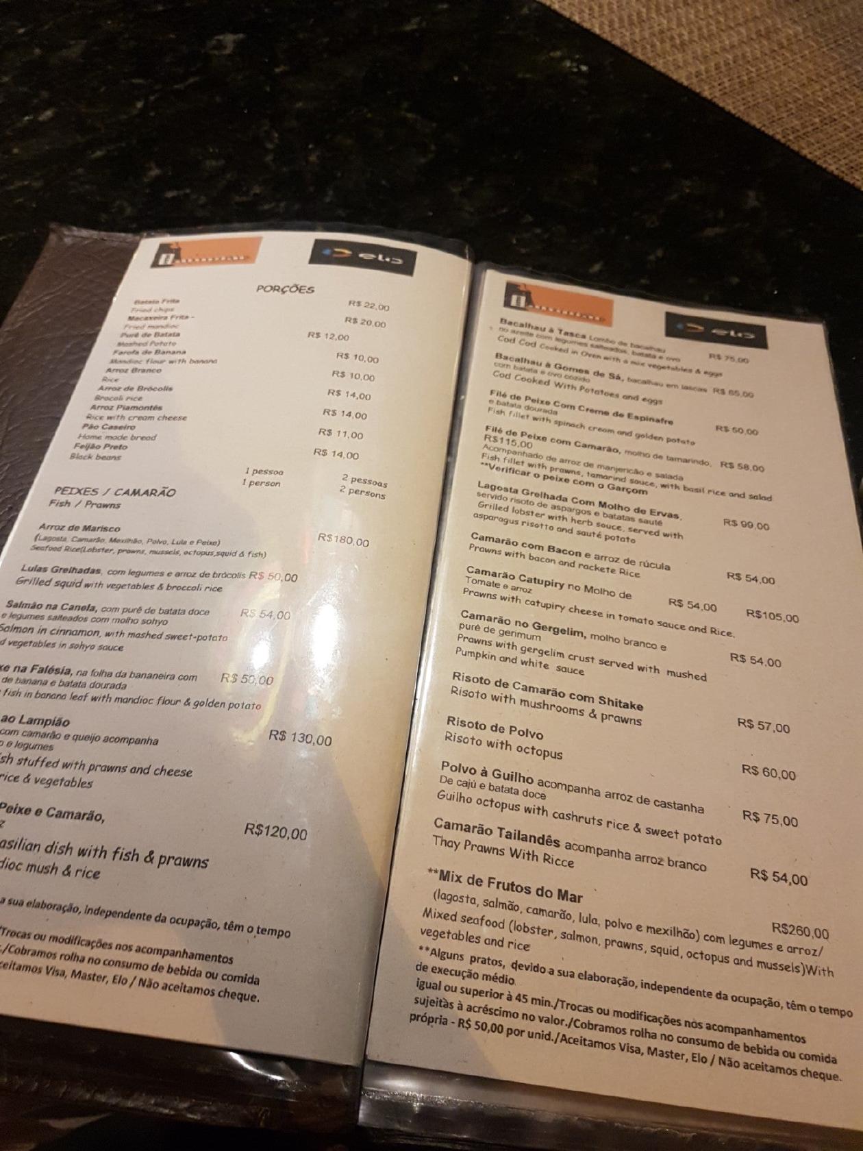 Restaurante Lampião self-service cardápio
