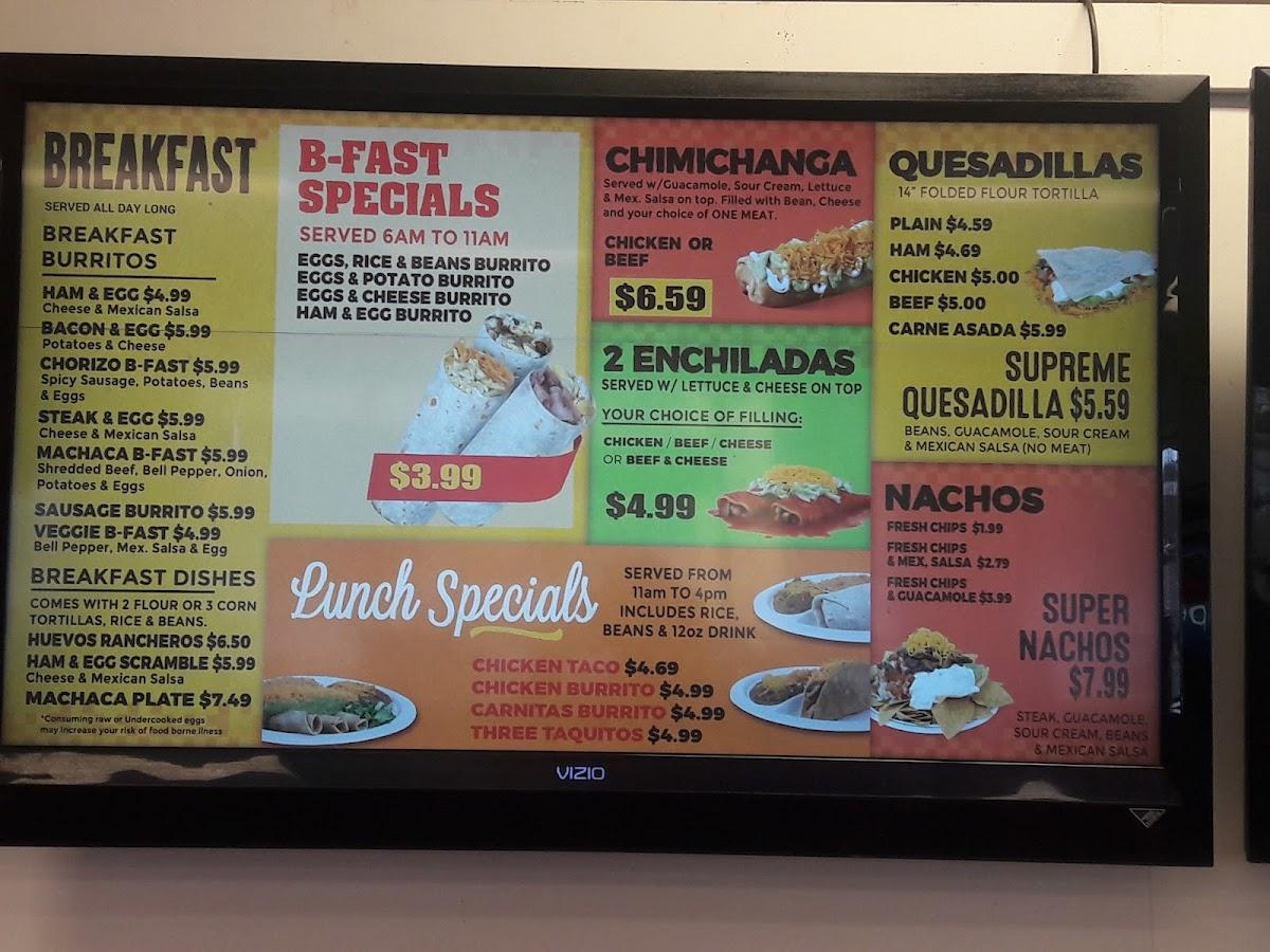 Menu at Memo's Mexican Food Auburn fast food, Auburn