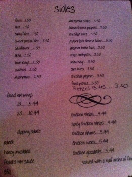 Menu at Pool Hall pub & bar, Platte City