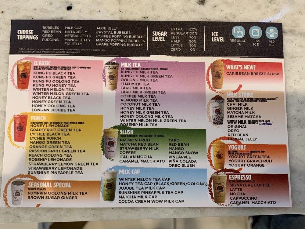 Menu at Kung Fu Tea pub & bar, Grand Rapids