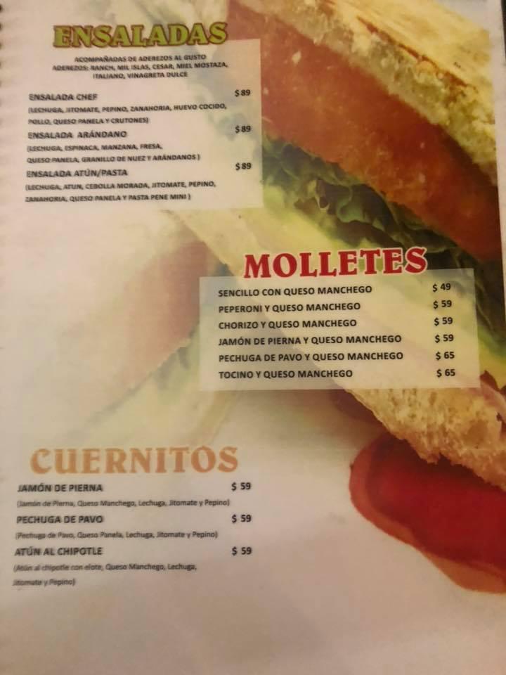 Menu at La Rocca restaurant, Mexico City