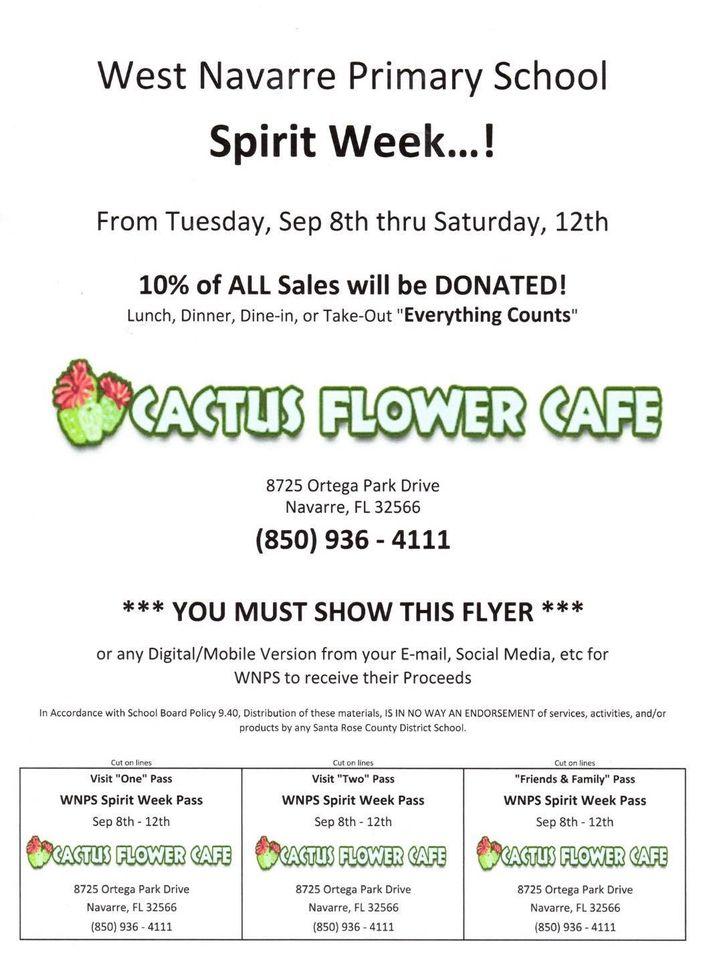 cactus flower navarre menu prices