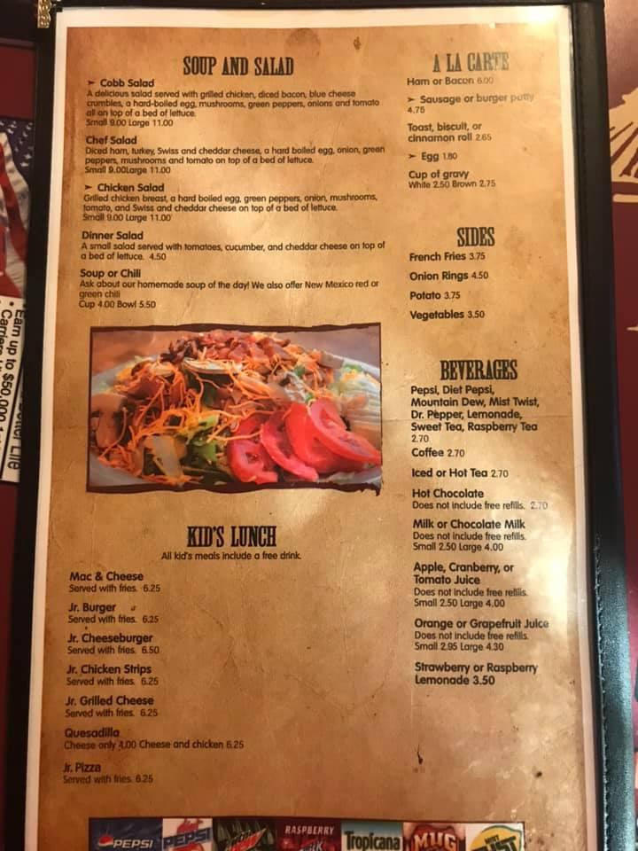 Menu at Pufferbelly Station Restaurant, Grand Junction