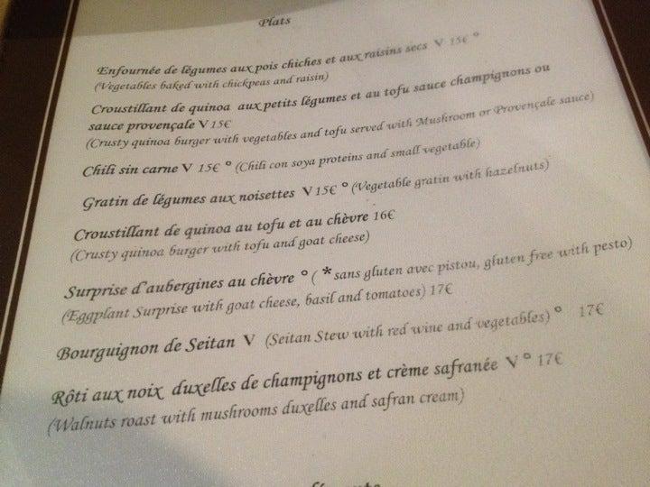 Menu at Le Potager du Marais a emporter restaurant, Paris