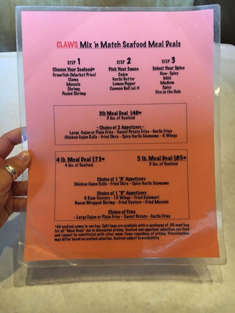 Menu at Claws Restaurant, Cerritos