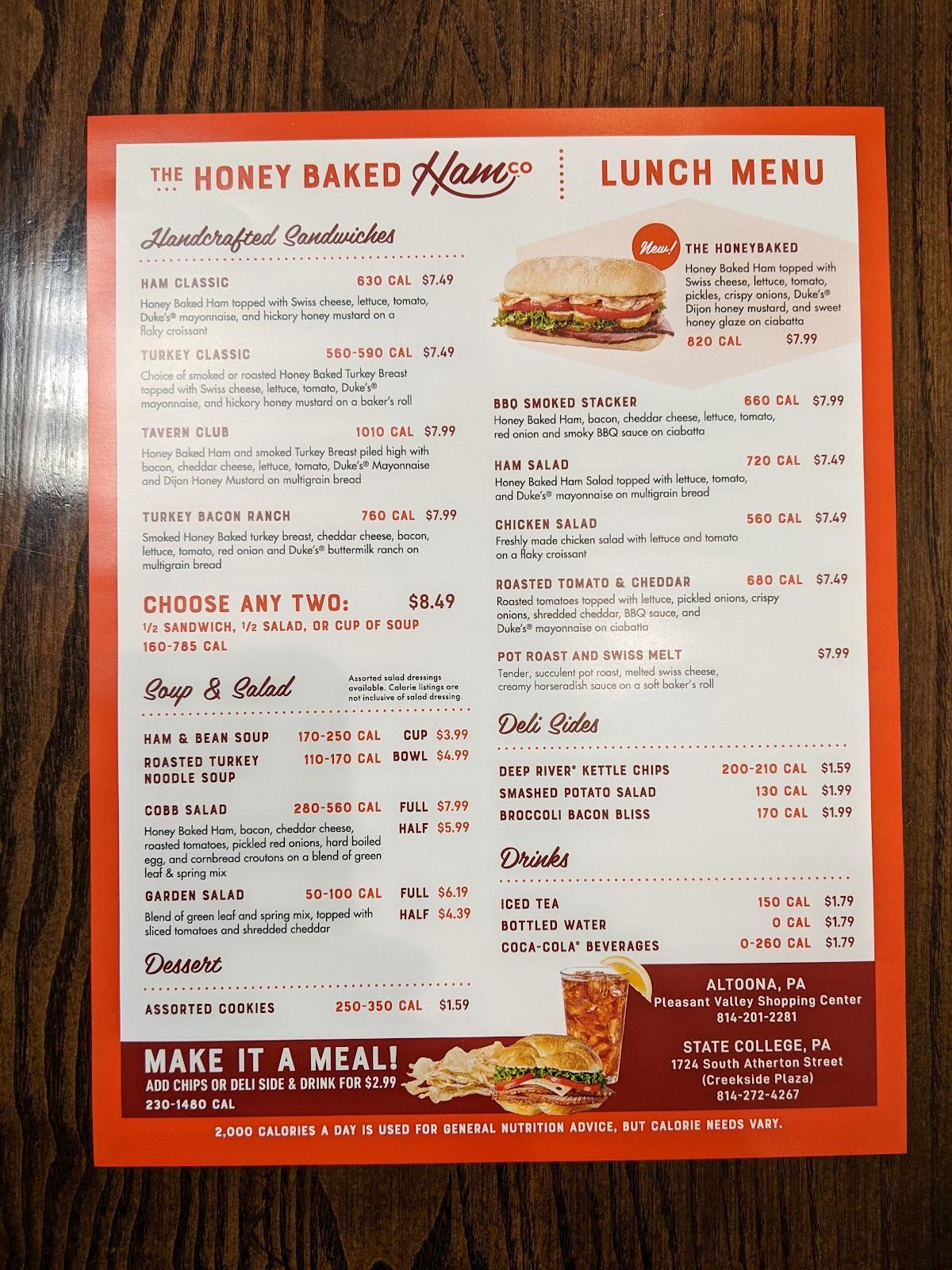 Carta del restaurante The Honey Baked Ham Company, Altoona